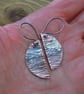 Aged copper half moon 'ripple' earrings, boho style  - Image 4