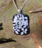 Silver leaves dichroic glass pendant necklace, fused glass necklace F45 - Image 8