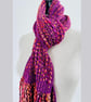 Handmade Silk and Merino Wool Scarf in Vibrant Purple, Pinks and Reds - Image 8