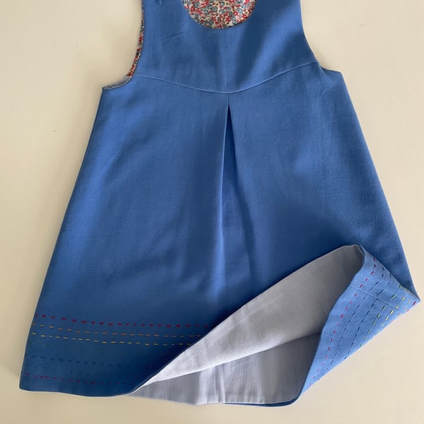 Sky blue pinafore dress age 2
