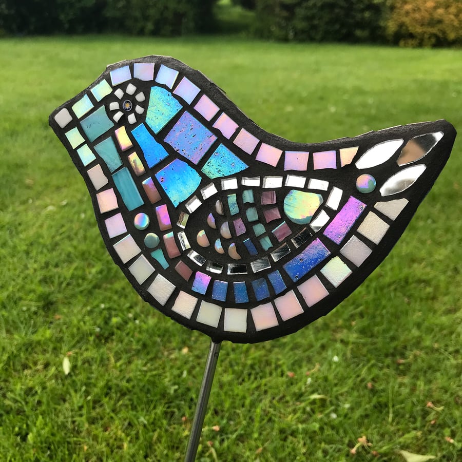 Mosaic Garden bird Ornament 