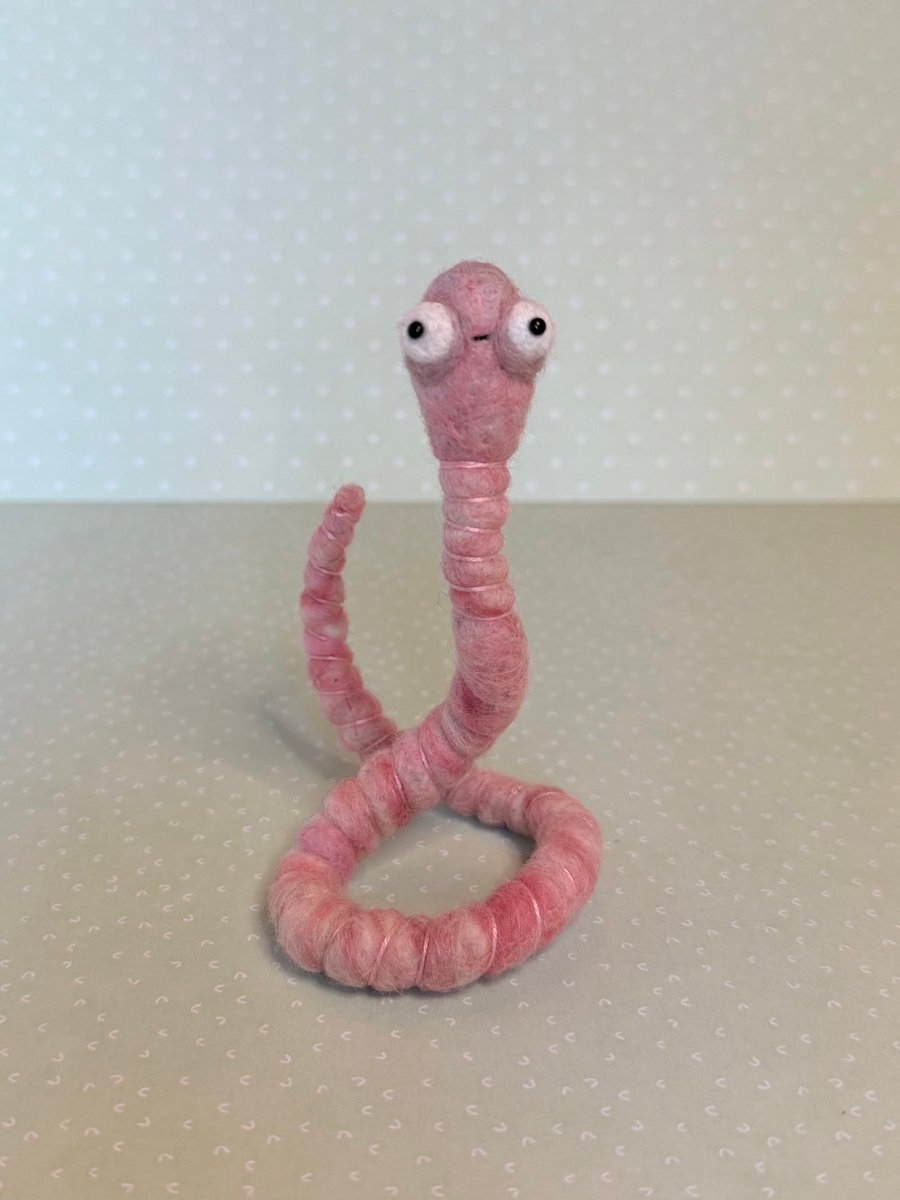 Needlefelted Worm Art Doll Confused