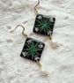 Midnight Tulip Pearl Drop Earrings