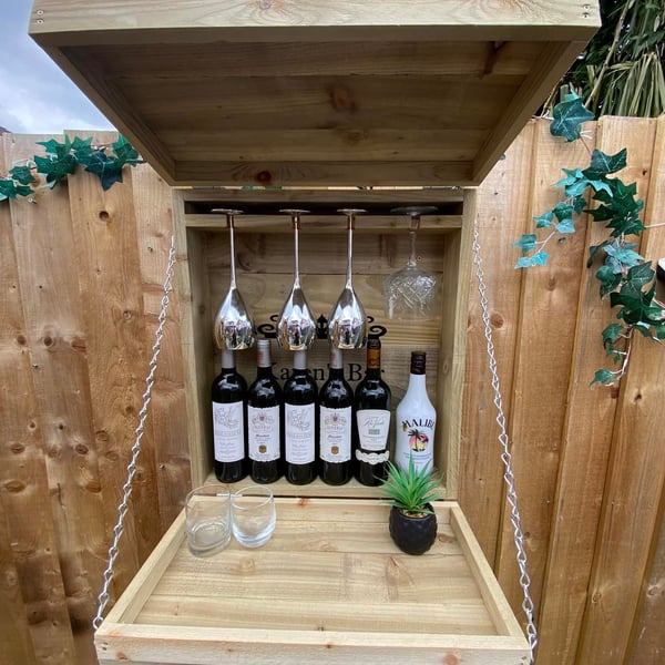 Handmade personalised garden Wall bar
