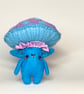 Blue Mushroom Felt Art Doll 