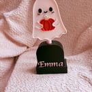 Personalised Ghost Headphone Stand – Cute Halloween Desk Accessory