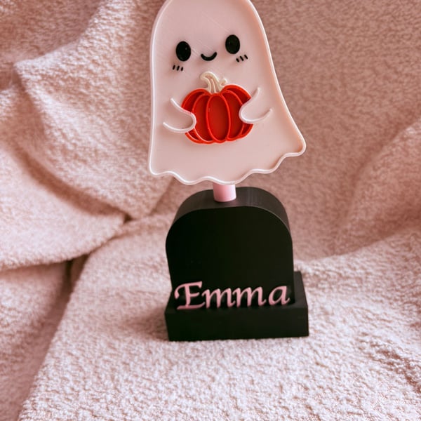 Personalised Ghost Headphone Stand – Cute Halloween Desk Accessory