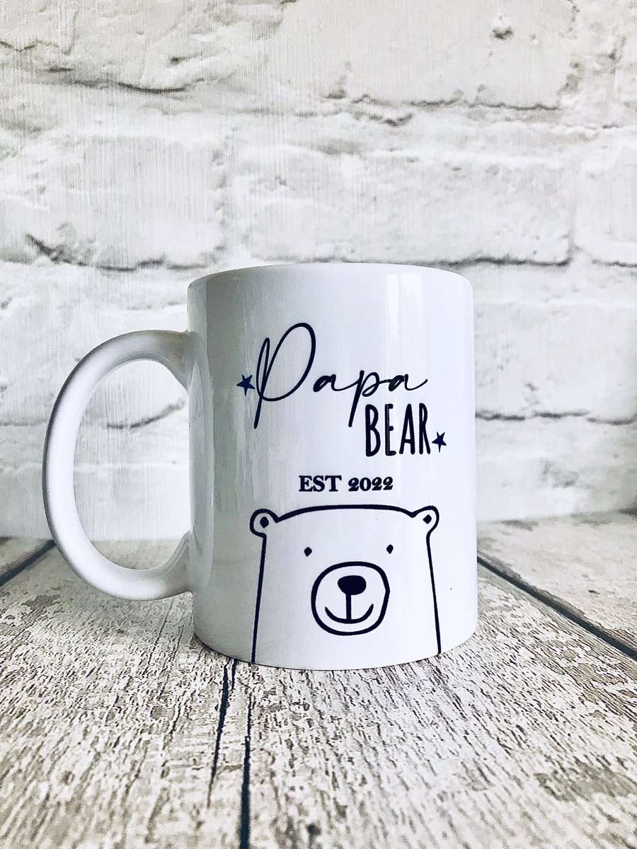 Personalised Papa bear mug - Folksy