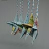 Origami Atlas Stars - 5 x 6 cm hanging upcycled paper stars, boxed