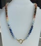 Blueberry Pecan Pie Hand Knotted Beaded Gemstone Necklace - Image 10
