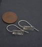 Textured Eco Silver Rectangle Drop Earrings - Image 3