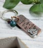 Keyring, Copper and Sterling Silver Cuddly Bear Bag Charm