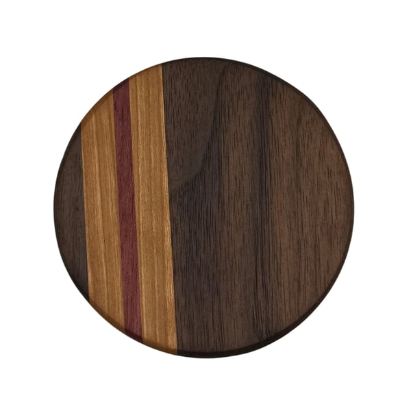 Coasters - Round Walnut, Cherry & Purple Heart