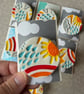 Handmade Weather Ceramic brooch, Hand Made Pottery Badge - Image 1