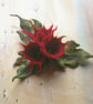 Handmade Felted Wool Flower Brooch - Image 1