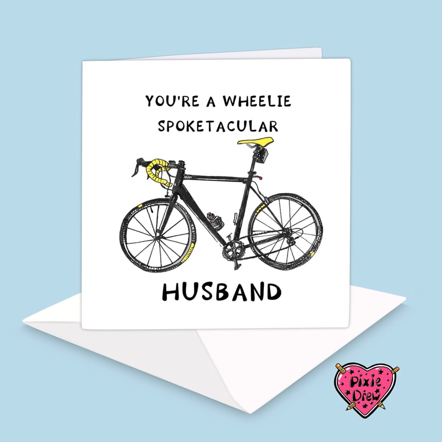 Image of Bicycle birthday or valentines day card for your Husband