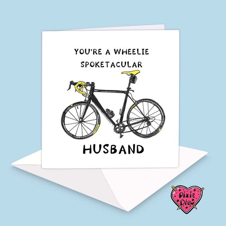 Bicycle birthday or valentines day card for your Husband