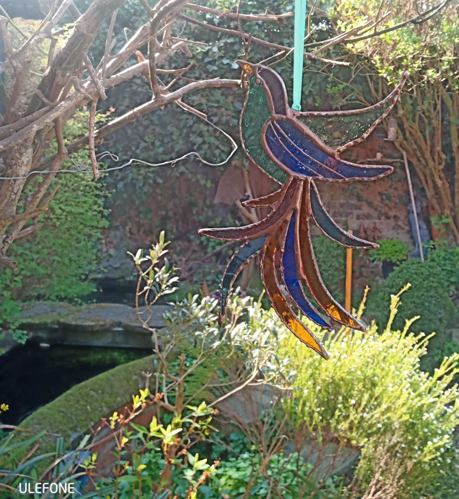 Stained Glass Bird of Paradise Suncatcher Hangi... - Folksy