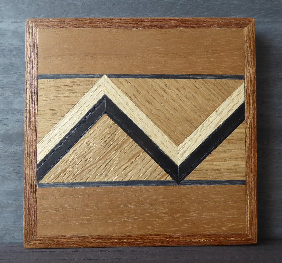 Wood veneer coaster