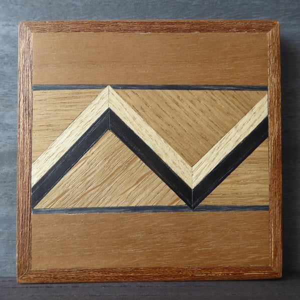 Wood veneer coaster