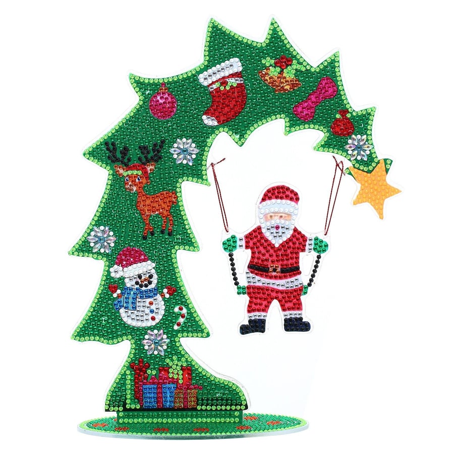 5D DIY Christmas Tree Santa Swing Glow in the Dark Night Stand Diamond Art for A
