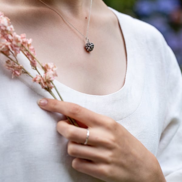Sterling Silver Blackberry Necklace - Autumn Jewellery