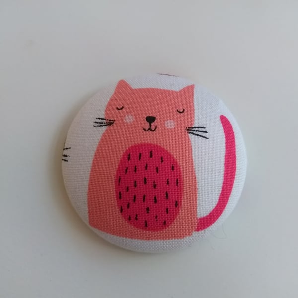 SALE Cat & Kitten Fabric Badge Brooch