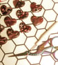 Heart buttons SECONDS - 30mm - red marble effect - Image 2