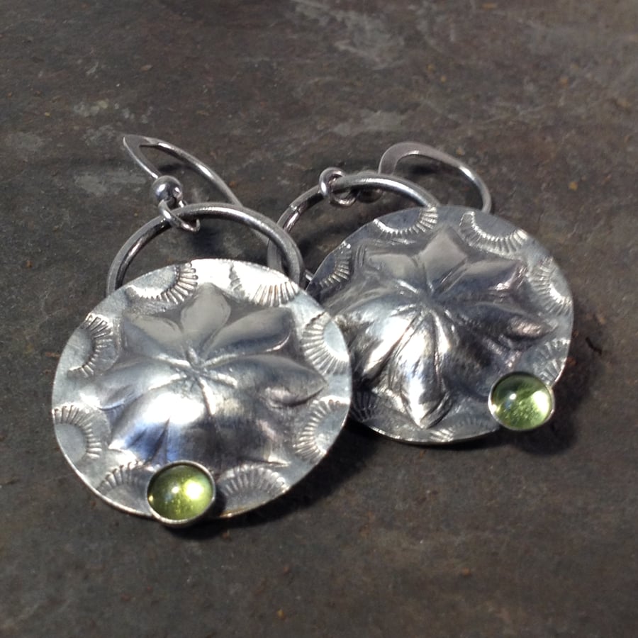 Silver 'Concho' earrings