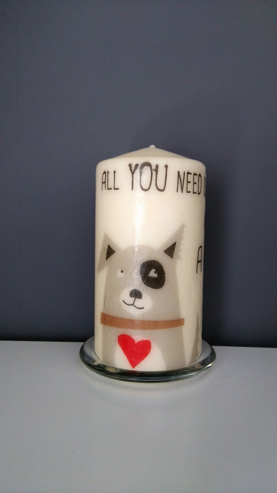 decorated dog candle