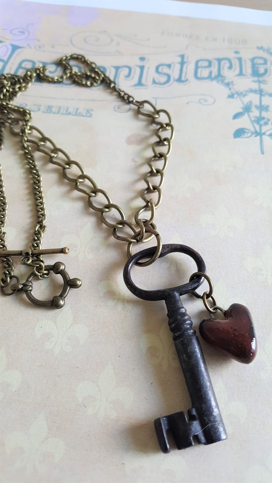 Steampunk Key To My Heart Necklace