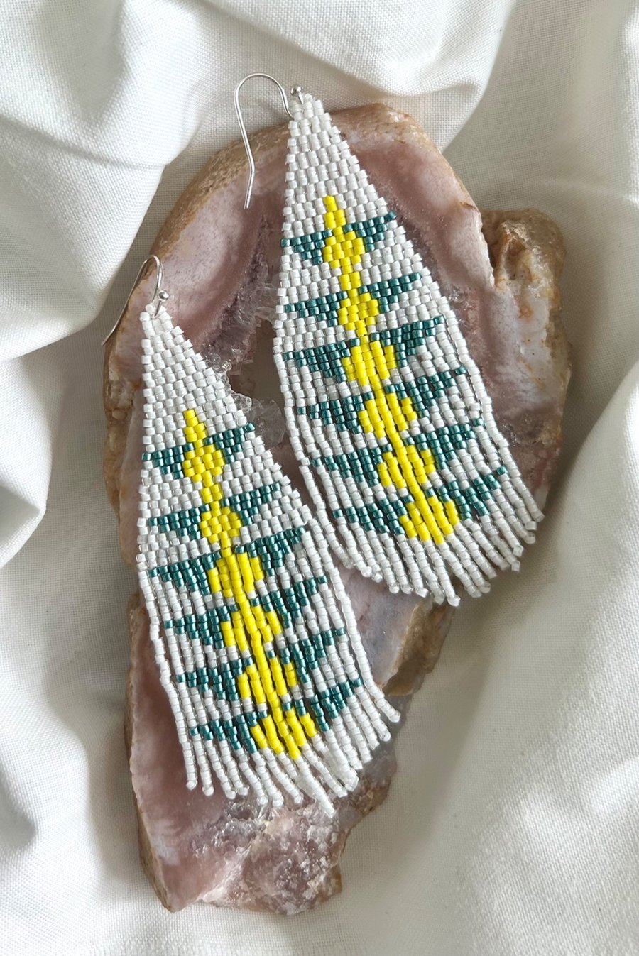 Handmade Beaded Fringe Earrings