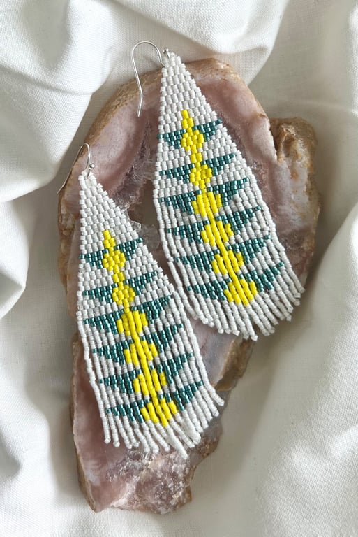 Handmade Beaded Fringe Earrings