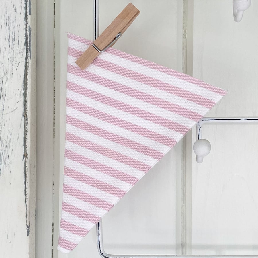 BUNTING - baby pink and white stripes
