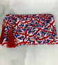 Union Jack zip clutch bag, Detachable wrist strap, 2 size options, Handmade - Image 7
