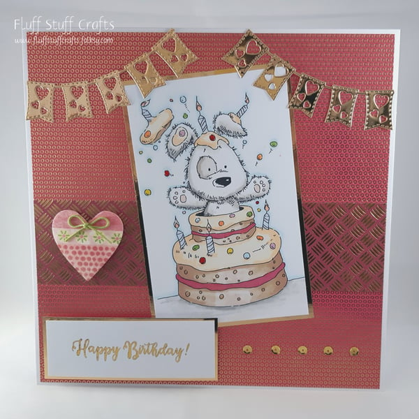 Handmade large birthday card - birthday cake surprise!