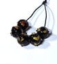Handmade brown and amber lamp work glass beads - Image 3