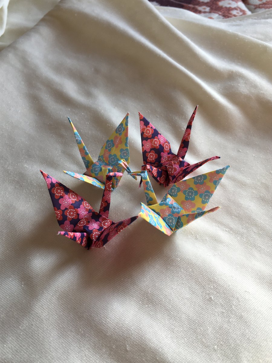 4 origami cranes ( small ) free postage 