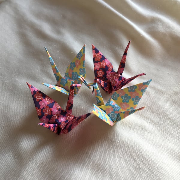 4 origami cranes ( small ) free postage 