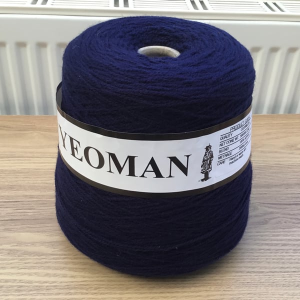 500g Cone of Cashmilon Navy Blue Yeoman 100% Acrylic Yarn.
