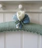 Clothes hanger coat hanger - pale green with crocus flowers - Image 2