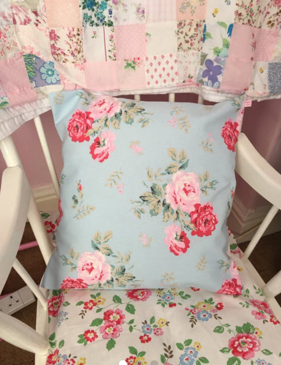 Cushion cover in Cath Kidston Antique rose cotton duck fabric