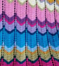 Vibrant Hand-Knitted Chevron Blanket, Cosy Sofa Throw, Colourful Home Decor Gift - Image 8