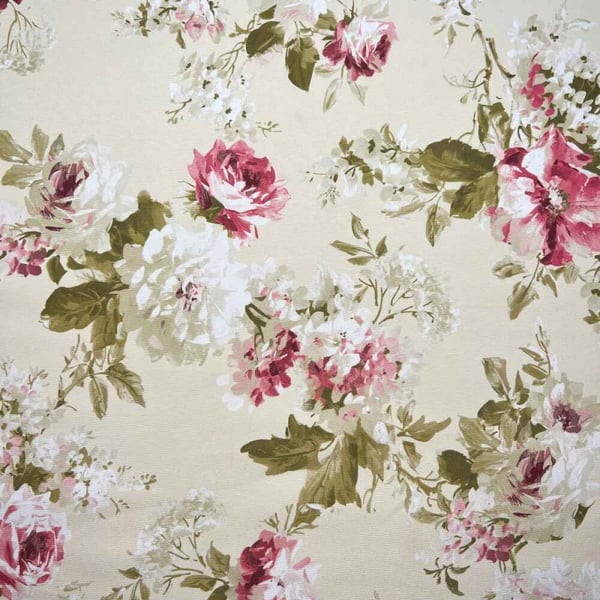 2 Water Resistant Tablecloth  Roses Cream 450 x 145cm