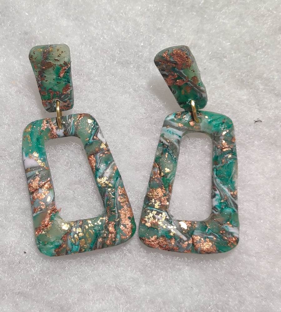 Sea mermaid trapeze dangle earrings 