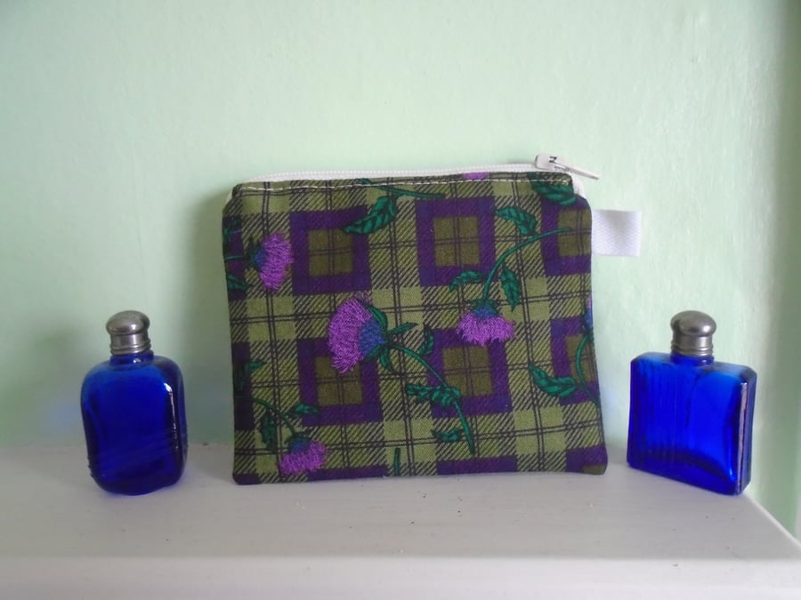 Thistle Tartan Coin Purse or Card Holder.