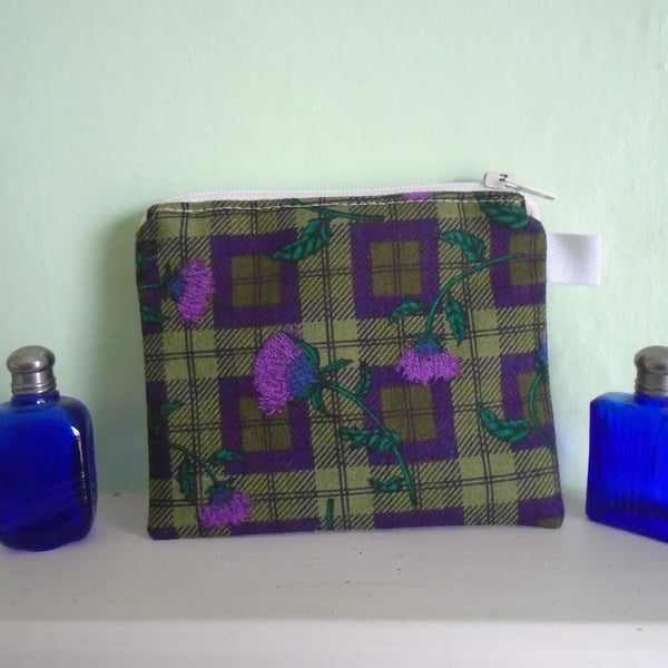 Thistle Tartan Coin Purse or Card Holder.