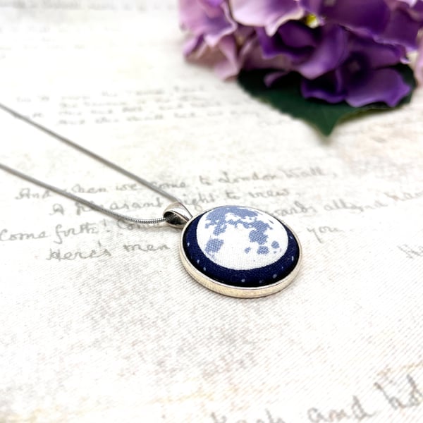 Glow in the Dark Moon Pendant Necklace Unique Celestial Jewellery