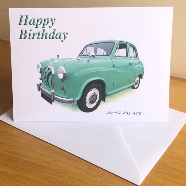 Austin A35 1957 - Birthday, Anniversary, Retirement or Plain Card