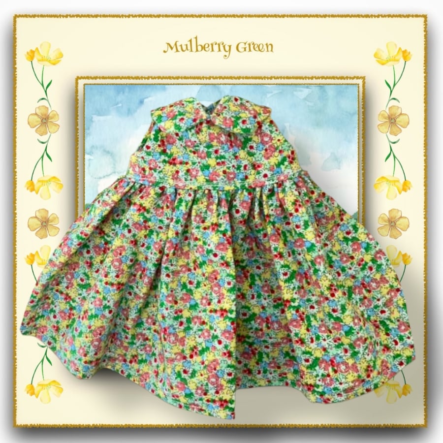 Ditsy Print Dress to fit the Mulberry Green Dolls